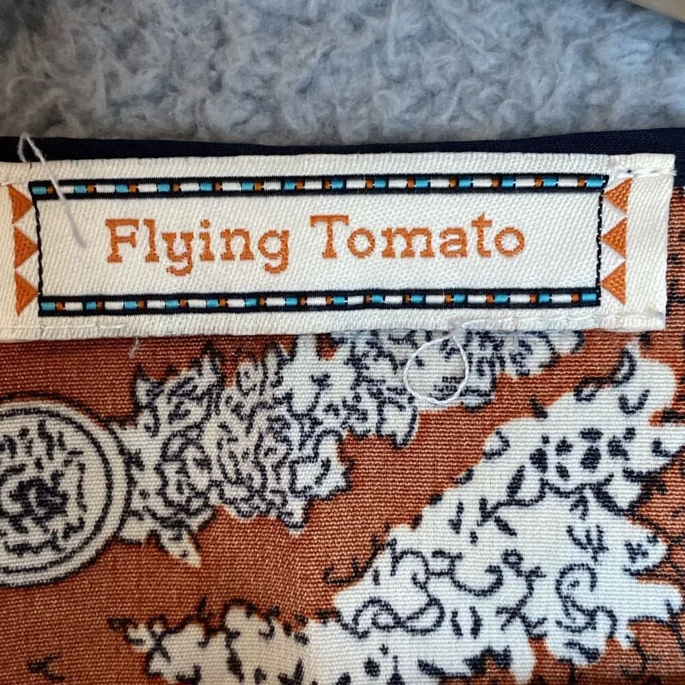 Flying Tomato Boho Patchwork Prairie Embroidered Tunic Top Mini Dress Size Large